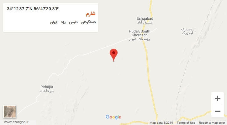 روستای شارم بر روی نقشه