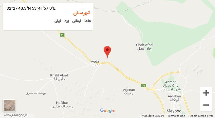 روستای شهرستان بر روی نقشه