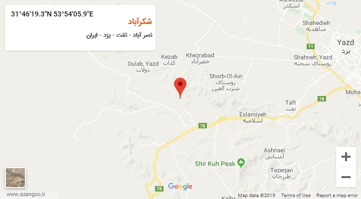 روستای شکرآباد بر روی نقشه