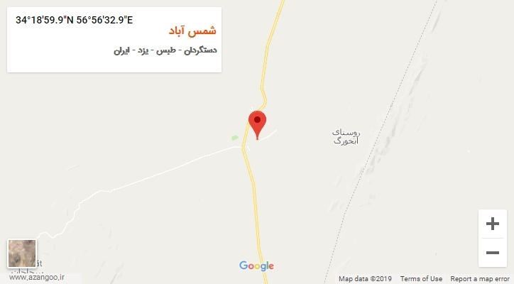 روستای شمس آباد بر روی نقشه