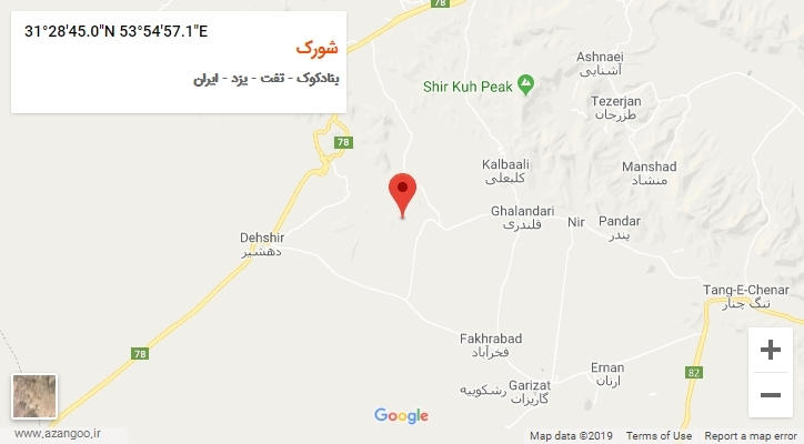 روستای شورک بر روی نقشه