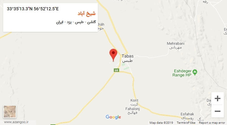روستای شیخ آباد بر روی نقشه