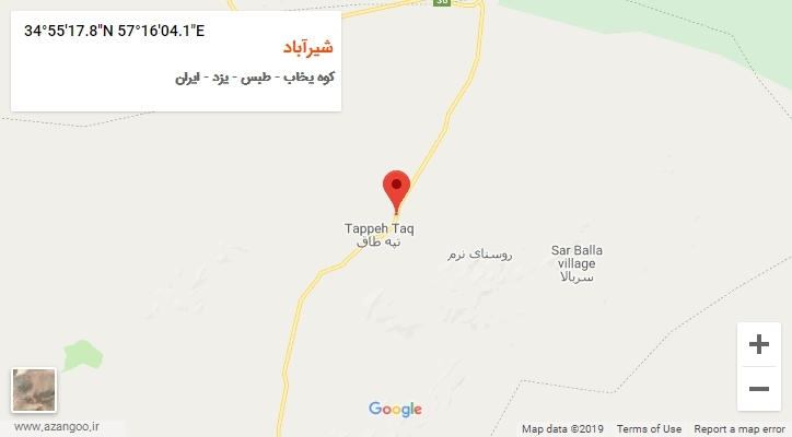 روستای شیرآباد بر روی نقشه