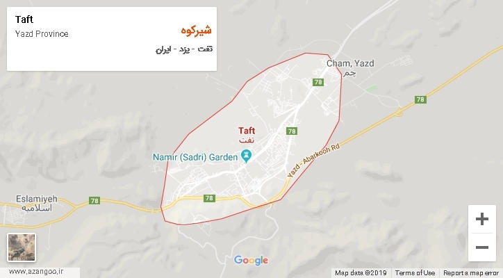 دهستان شیرکوه بر روی نقشه