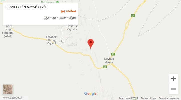 روستای سخت بنو بر روی نقشه