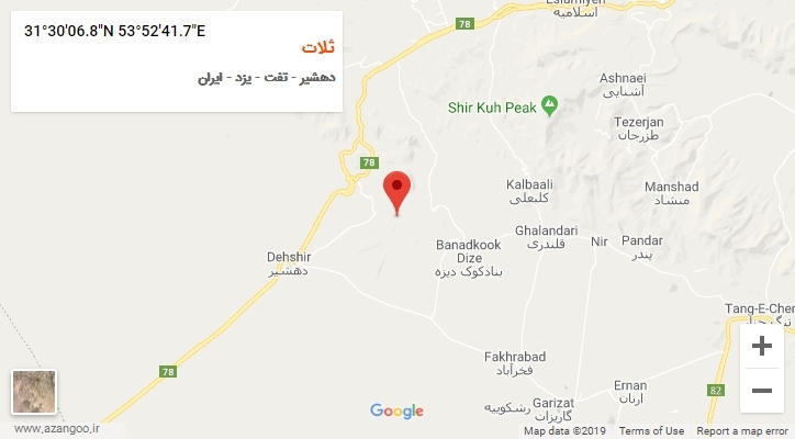 روستای ثلات بر روی نقشه