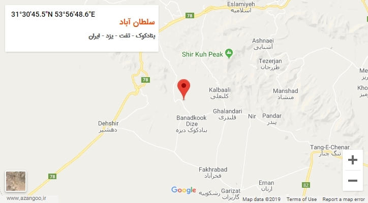 روستای سلطان آباد بر روی نقشه