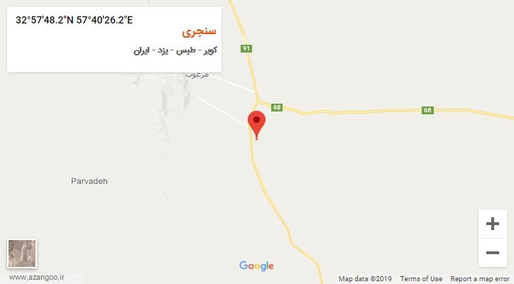 روستای سنجری بر روی نقشه