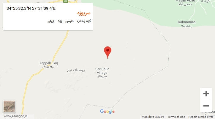 روستای سرپوزه بر روی نقشه