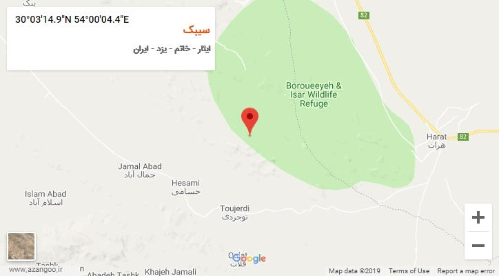 روستای سیبک بر روی نقشه