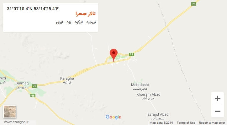 روستای تالار صحرا بر روی نقشه