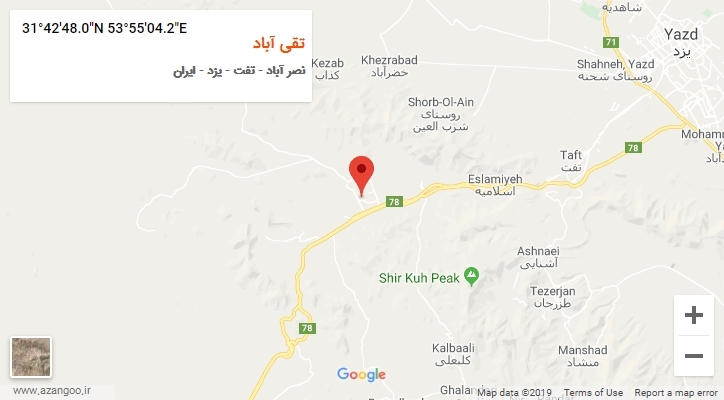 روستای تقی آباد بر روی نقشه