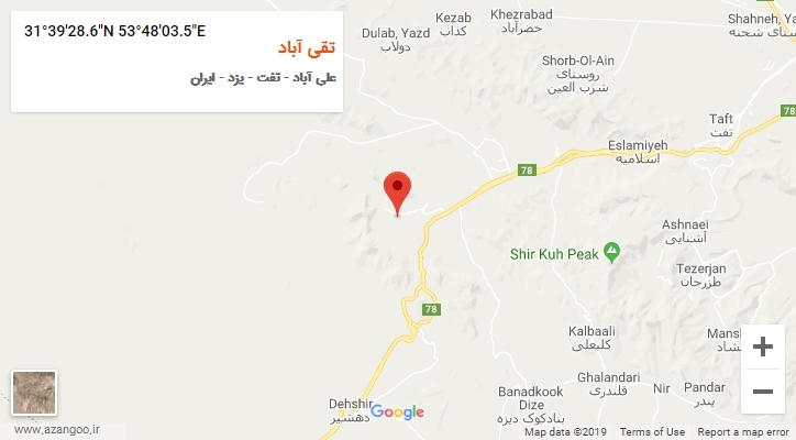 روستای تقی آباد بر روی نقشه