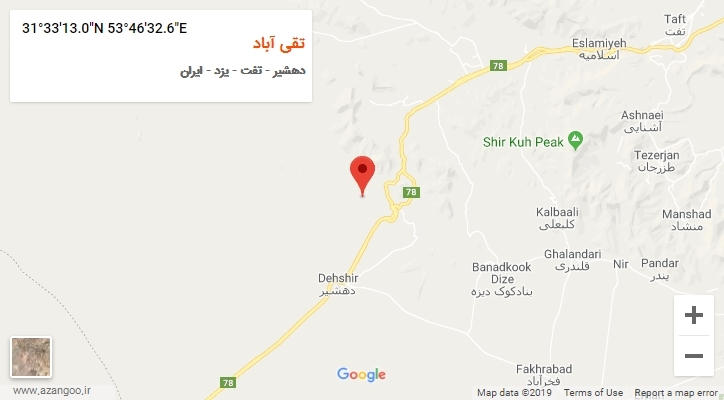 روستای تقی آباد بر روی نقشه