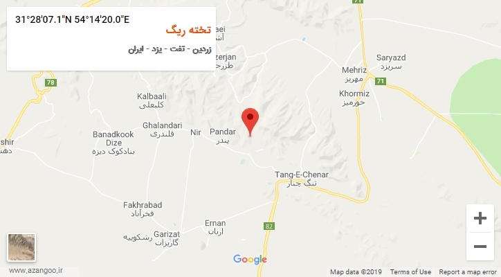 روستای تخته ریگ بر روی نقشه