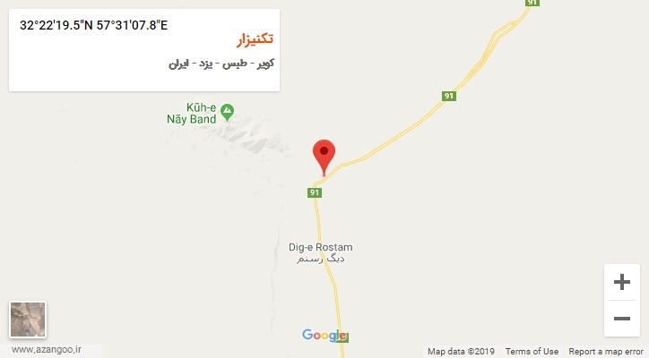 روستای تکنیزار بر روی نقشه
