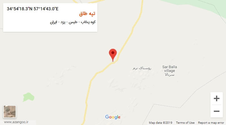 روستای تپه طاق بر روی نقشه