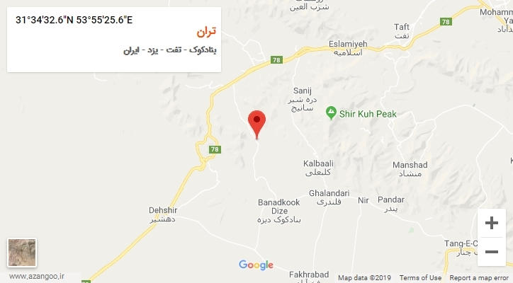 روستای تران بر روی نقشه