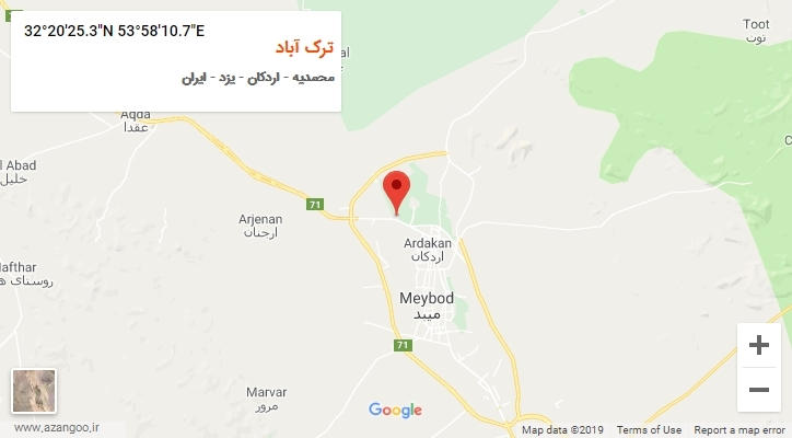 روستای ترک آباد بر روی نقشه
