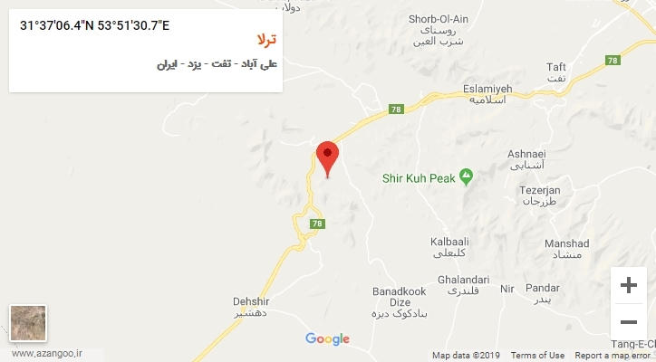 روستای ترلا بر روی نقشه