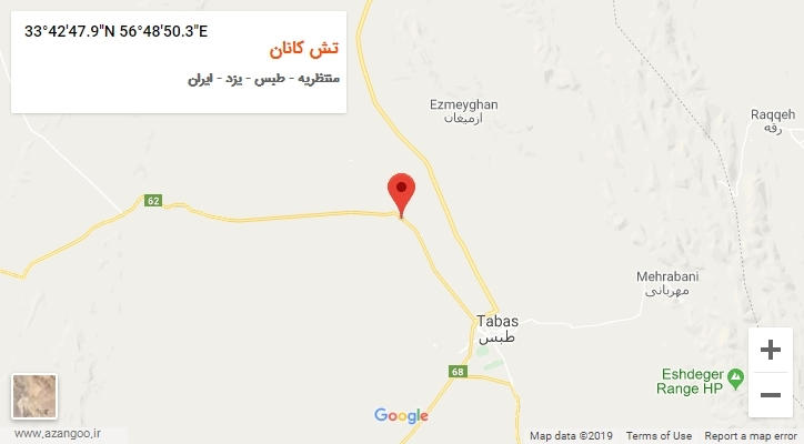 روستای تش کانان بر روی نقشه