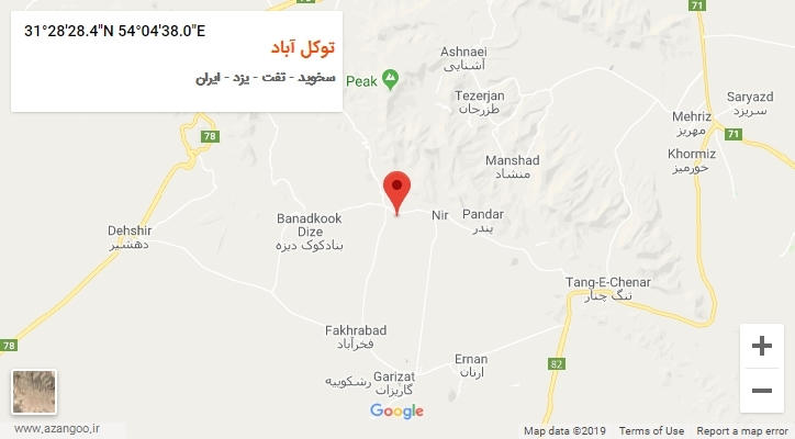 روستای توکل آباد بر روی نقشه
