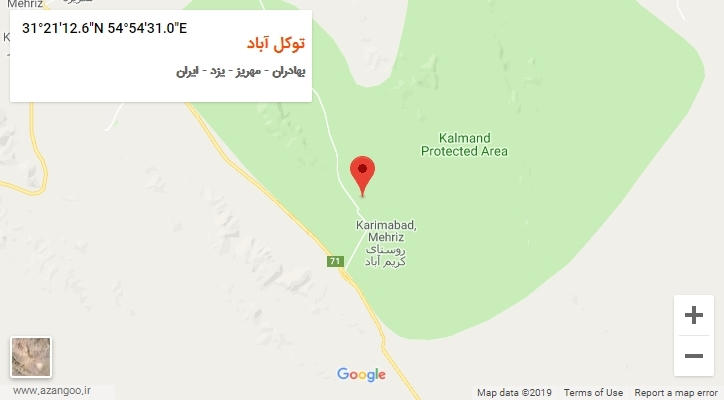 روستای توکل آباد بر روی نقشه