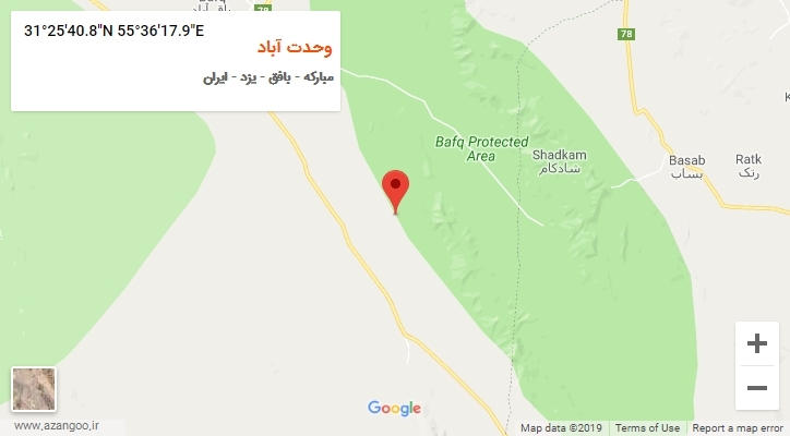 روستای وحدت آباد بر روی نقشه