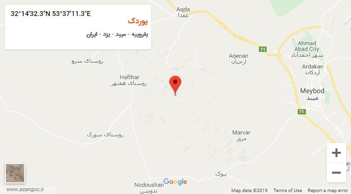 روستای یوردک بر روی نقشه