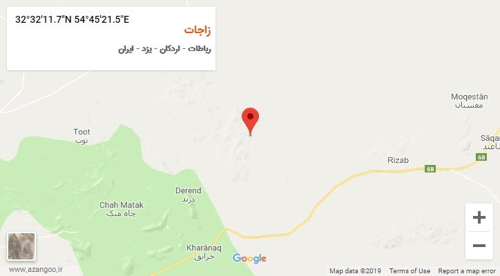 روستای زاجات بر روی نقشه