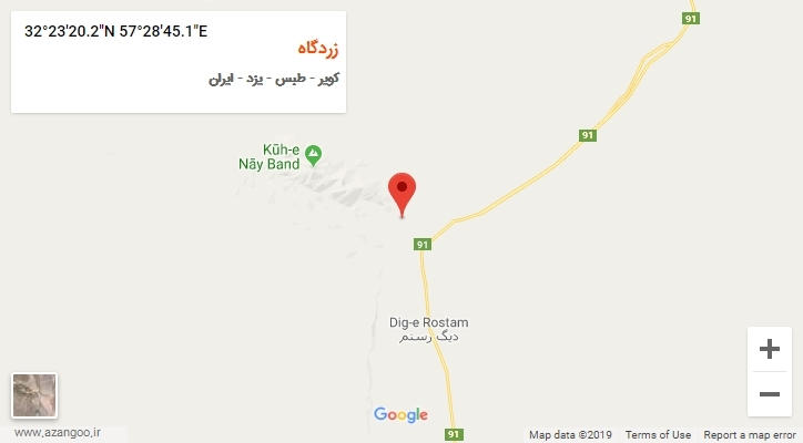 روستای زردگاه بر روی نقشه