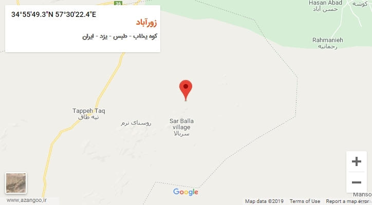 روستای زورآباد بر روی نقشه