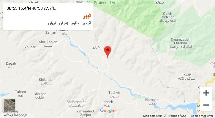 روستای اببر بر روی نقشه