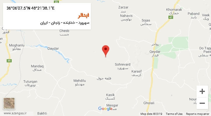 روستای ابدالر بر روی نقشه