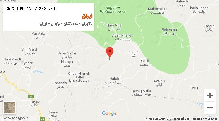 روستای ابراق بر روی نقشه