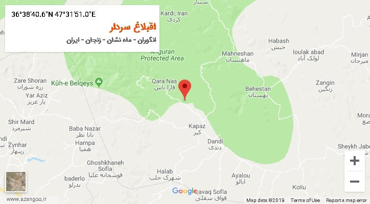 روستای اقبلاغ سردار بر روی نقشه