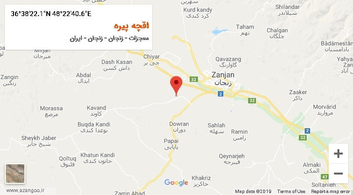 روستای اقچه پیره بر روی نقشه
