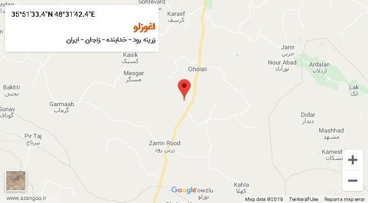 روستای اغوزلو بر روی نقشه