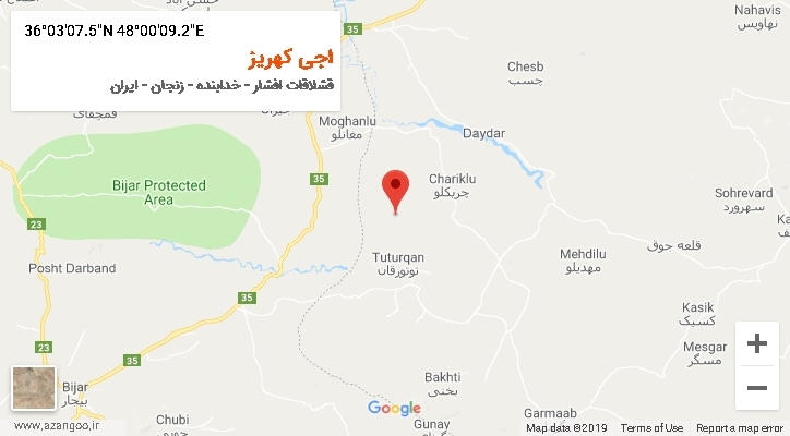 روستای اجی کهریز بر روی نقشه