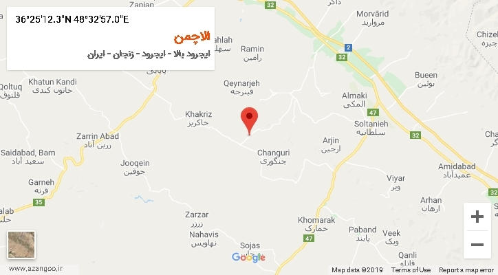 روستای الاچمن بر روی نقشه