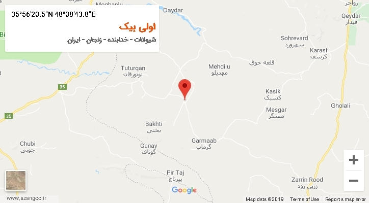 روستای اولی بیک بر روی نقشه