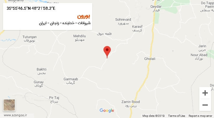 روستای بورون بر روی نقشه