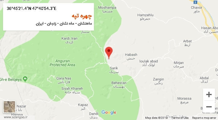 روستای چهره تپه بر روی نقشه