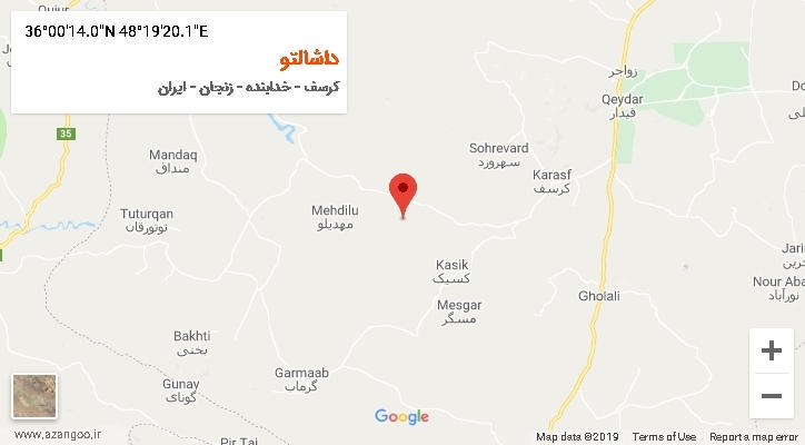 روستای داشالتو بر روی نقشه