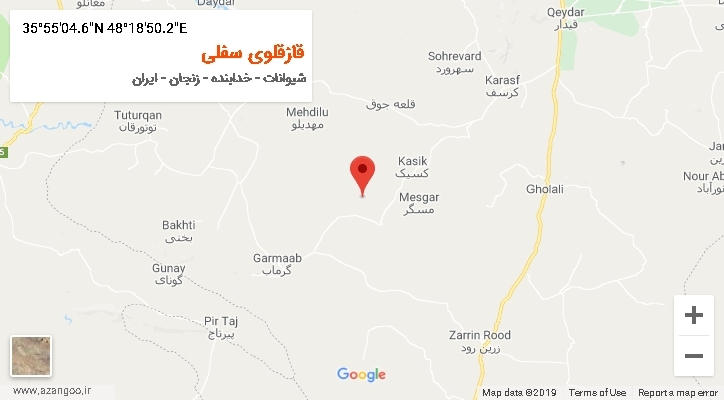 روستای قازقلوی سفلی بر روی نقشه