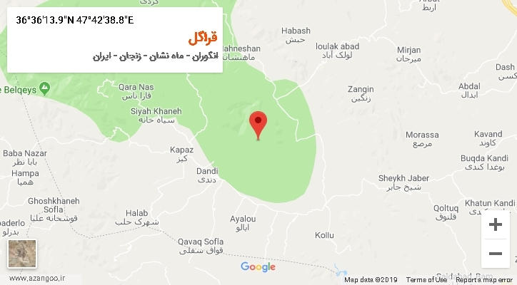 روستای قراگل بر روی نقشه