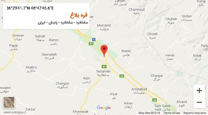 روستای قره بلاغ بر روی نقشه