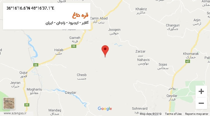 روستای قره داغ بر روی نقشه