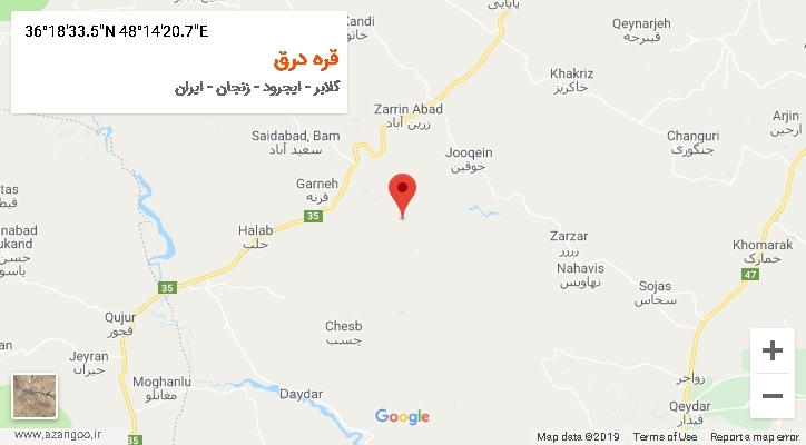 روستای قره درق بر روی نقشه
