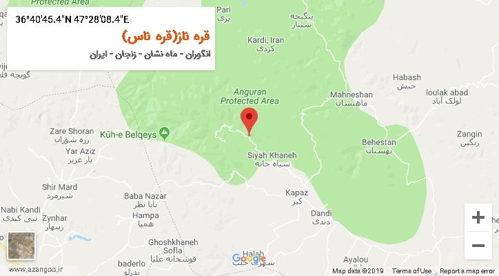 روستای قره ناز(قره ناس) بر روی نقشه